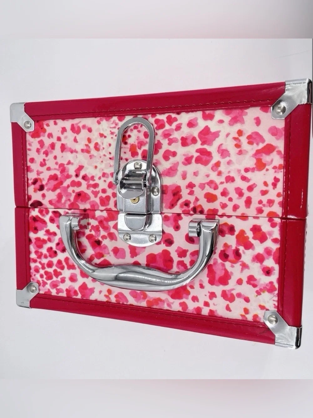 RARE! Y2K Caboodles Pink Leopard Print Train Case | Expandable Makeup Organizer